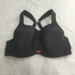 Panache Sports Bra 36D Black Underwire Convertible Racerback High Impact Active